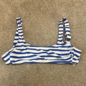 BLUE AND WHITE STRIPED BATHING SUIT TOP!